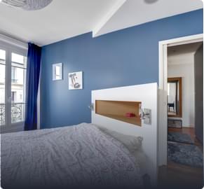 peinture chambre bleue mat